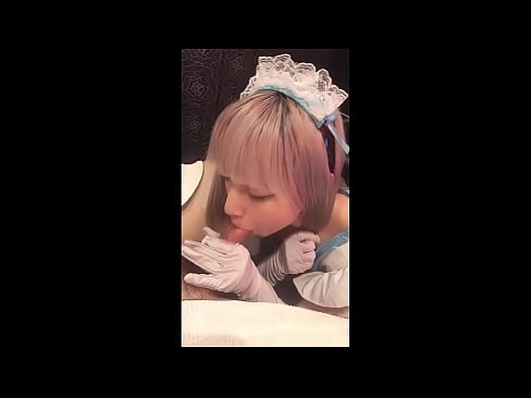 ❤️ Јапански идол [маиука], костим француске собарице, први део, пушење и дркање са лосионом Јебени видео  код нас ❌